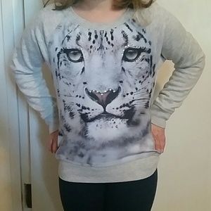 Gray tiger sweater.
